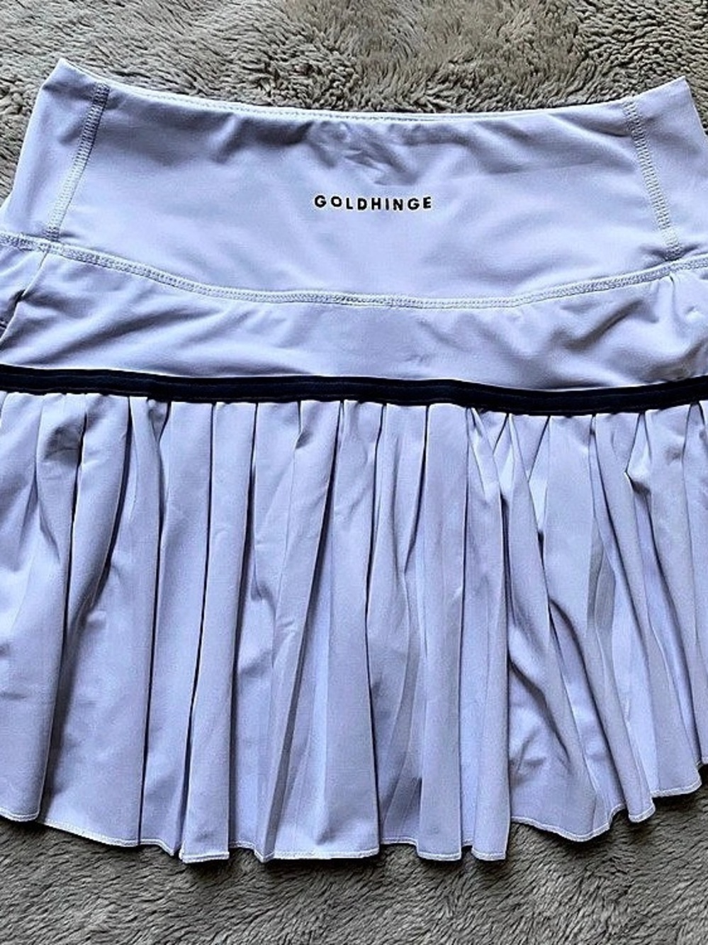 GOLDHINGE Pleated Athletic Mini Skirt in White Size Small Like New